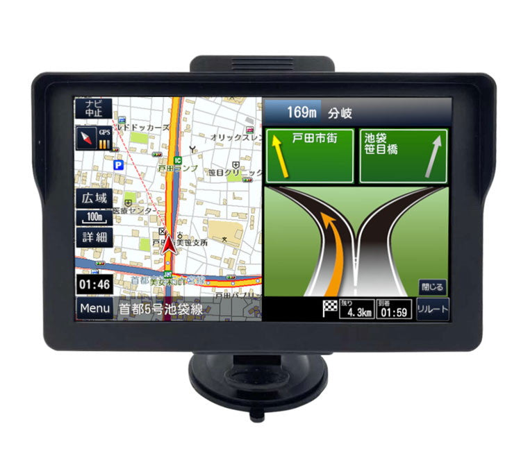 OVER TIME タッチパネル 7インチワンセグ付きポータブルナビ OT-N707K 最新地図データ搭載 2024年度 1台6役 カーナビ ワンセグTV ワンセグ視聴 録画 車内 TV録画 音楽再生 動画再生 写真再生