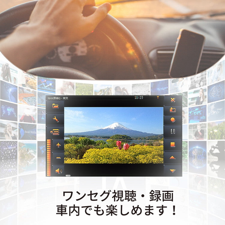 OVER TIME タッチパネル 7インチワンセグ付きポータブルナビ OT-N707K 最新地図データ搭載 2024年度 1台6役 カーナビ ワンセグTV ワンセグ視聴 録画 車内 TV録画 音楽再生 動画再生 写真再生