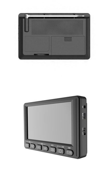 テレビラジオ 4.5インチ ワンセグTVラジオ コンパクト OT-1PT45S テレビ 外部アンテナケーブル付き イヤホン付き OVER TIME 家庭用 外出先 字幕 音声切替 オーバータイム