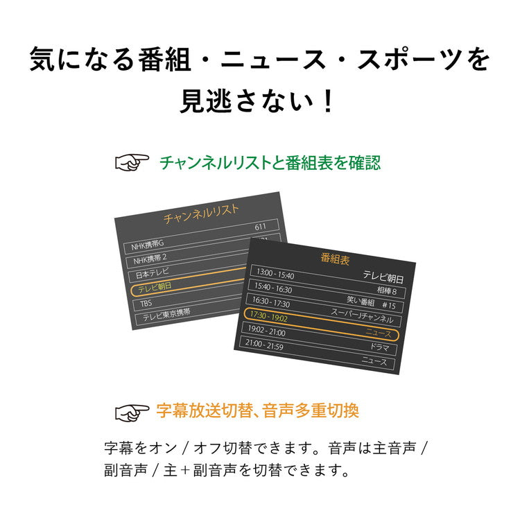 テレビラジオ 4.5インチ ワンセグTVラジオ コンパクト OT-1PT45S テレビ 外部アンテナケーブル付き イヤホン付き OVER TIME 家庭用 外出先 字幕 音声切替 オーバータイム