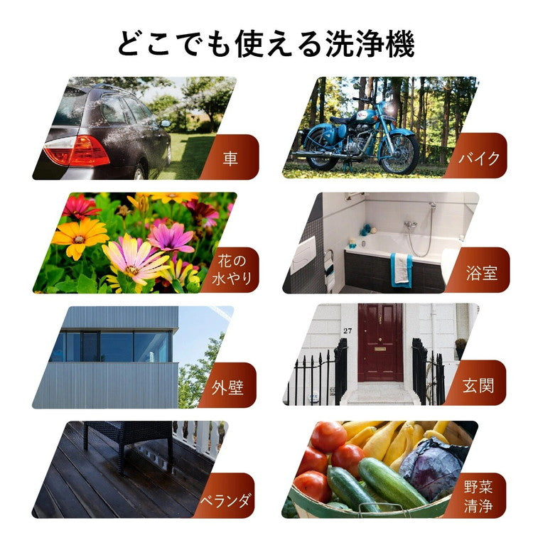 モバイル 高圧洗浄機 洗浄ボトル装着可能 洗車 外壁 庭 コードレス MW-MHC66