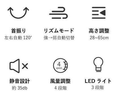マルチスイングファン SLI-MSF4000 4段階風量調節 コンパクト 小型 USB コードレス キャンプ 大容量バッテリー搭載 卓上 吊り下げ スタンド 壁掛け 左右首振り 上下角度調整 充電式扇風機 静音