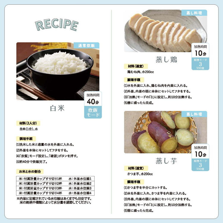 4合炊き 炊飯器 調理 無水調理 蒸し料理 スロークッカー 煮物 簡単操作 料理 キッチン家電 キッチン HCN-200