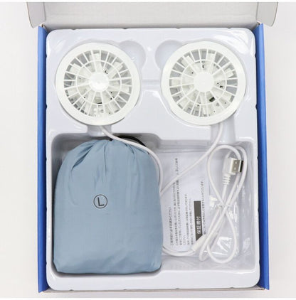 空調ベスト エアーコンディションベスト ファン付きベスト グレー M L LL サイズ 涼しい 送風ファン付き 扇風機作業服 扇風機