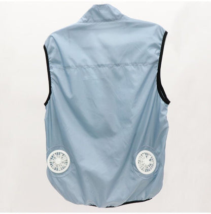 空調ベスト エアーコンディションベスト ファン付きベスト グレー M L LL サイズ 涼しい 送風ファン付き 扇風機作業服 扇風機