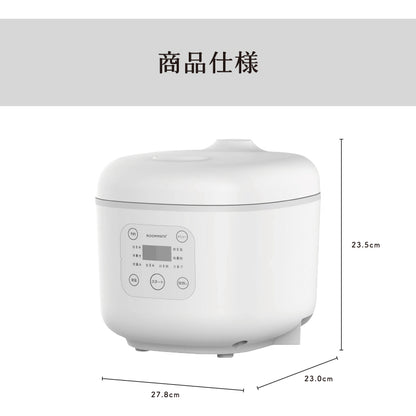 コンパクト炊飯器 3合 OKOMEDAKI ブラック ホワイト RM-204H 炊飯器 炊飯ジャー 早炊き 再加熱 コンパクト おしゃれ 家電 キッチン 料理 白米 玄米 おかゆ スープ ROOMMATE