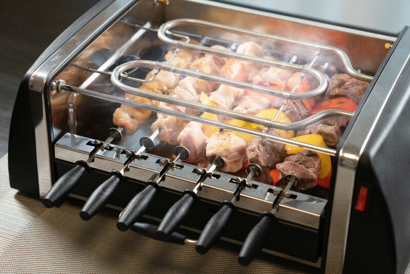 PURETONE 自動回転 グリル ホットプレート 串焼き 焼肉 焼き鳥 同時調理 ホームパーティー SC-T666