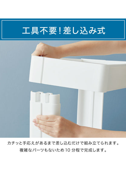 キッチンワゴン キャスター付き 3段 スマート ワゴン Fit W2502色 組立式 隙間収納 日本製 すき間 収納ストッカー キッチン 食品 ストック 食料ストック 不動技研