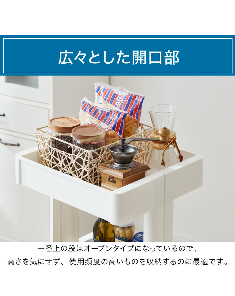 キッチンワゴン キャスター付き 3段 スマート ワゴン Fit W2502色 組立式 隙間収納 日本製 すき間 収納ストッカー キッチン 食品 ストック 食料ストック 不動技研