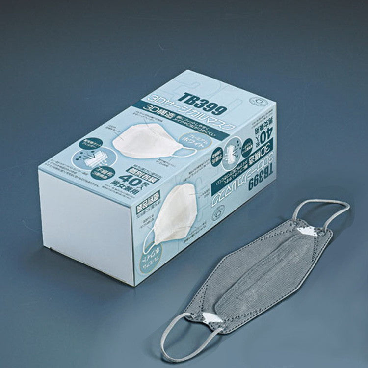 3DサージカルマスクTB399(40入)グレー中部物産貿易4589765741558(代引不可)