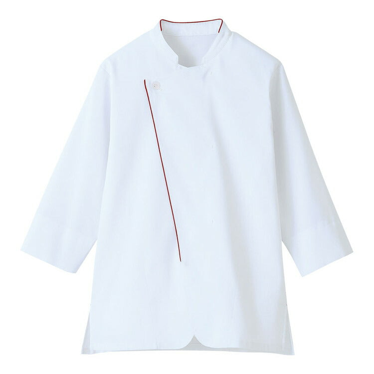 男女兼用ショップコートLW0901-E9S (ホワイト×ワイン)株式会社サーヴォ4589929618450(代引不可)