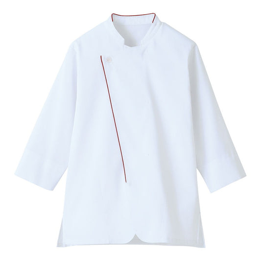 男女兼用ショップコートLW0901-E93L (ホワイト×ワイン)株式会社サーヴォ4589929618498(代引不可)