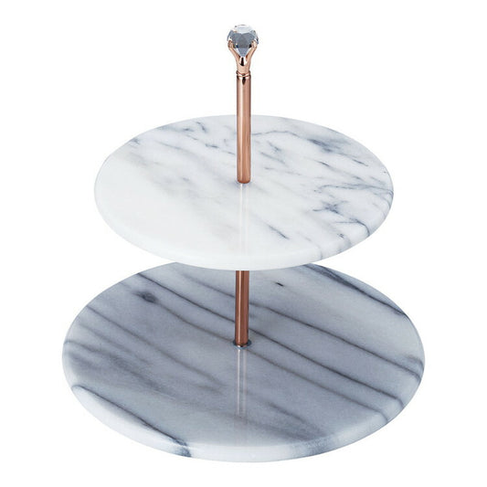 大理石製 2段デザートプレートラウンド遠藤商事株式会社4905001143618(代引不可)