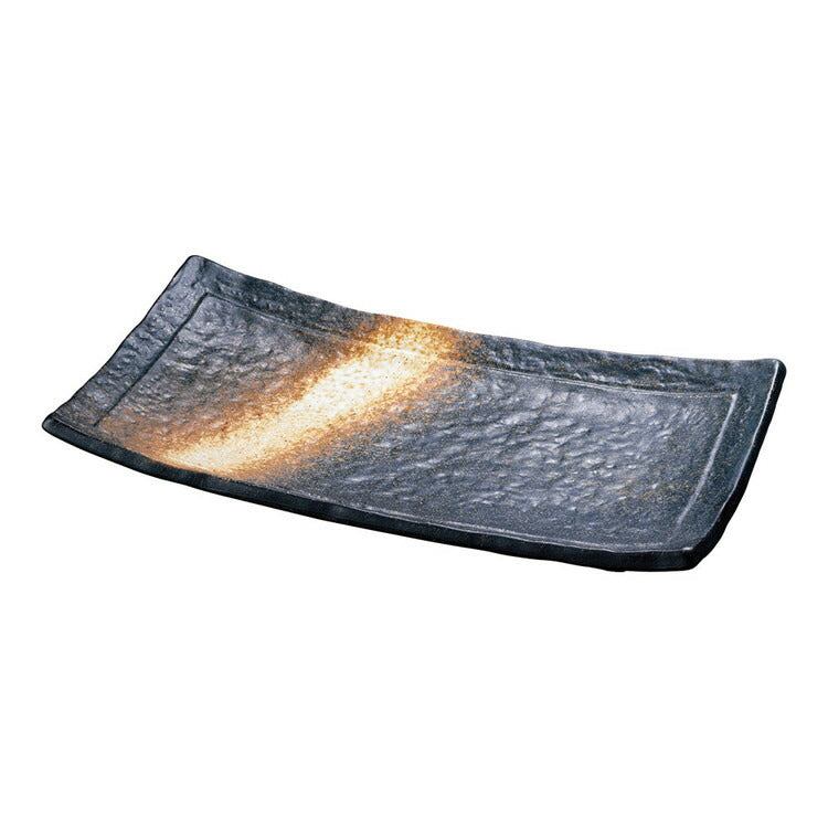 いぶし備前 長角細大皿B03-41遠藤商事株式会社4905001585067(代引不可)