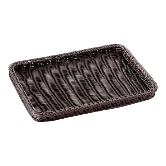 樹脂製ディスプレイバスケット 浅型25号 ダークブラウン萬洋4992135338522(代引不可)