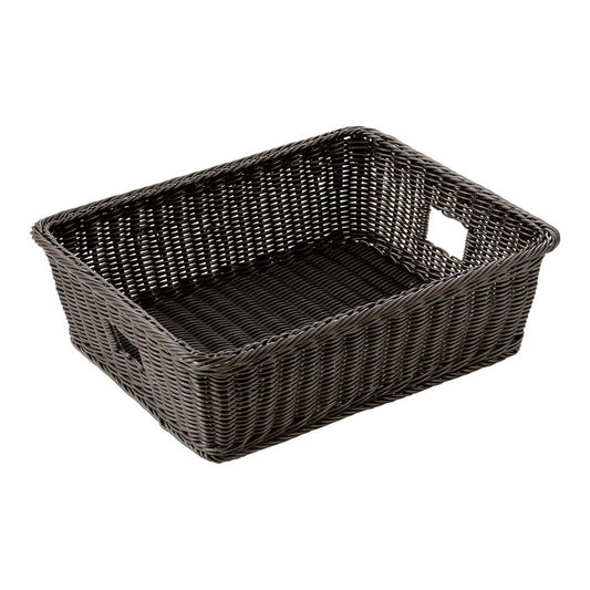 樹脂脱衣かご手付中 ダークブラウン萬洋4992135371147(代引不可)