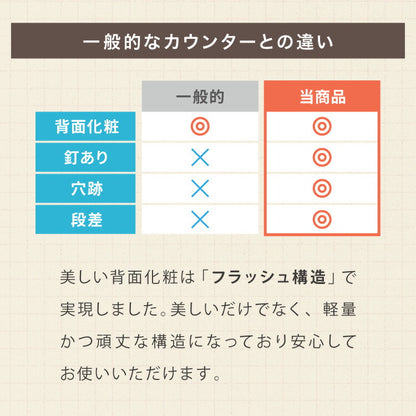 キッチンカウンター ステンレス天板 90cm 他とは違う職人加工の超フラット背面仕上げ 日本製 完成品 W90×D44.5×H87cm 4段 レンジ台 カウンター テーブル 食器棚 キッチンボード 引き出し 間仕切り(代引不可)