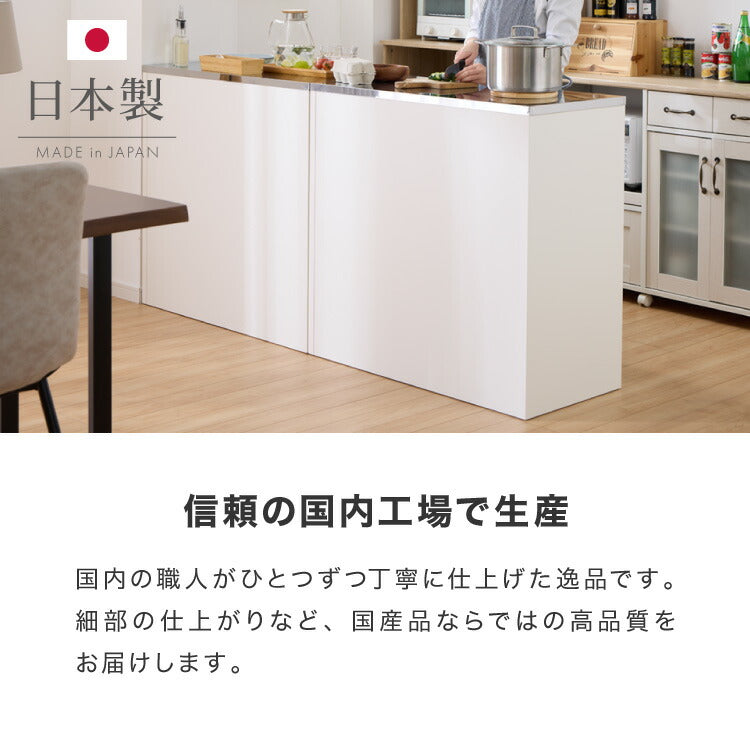 キッチンカウンター ステンレス天板 120cm 他とは違う職人加工の超