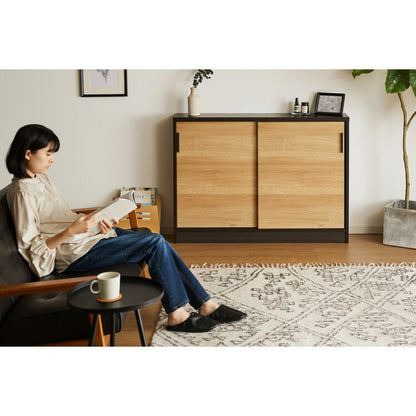 カウンター下収納 幅120cm 和モダンキャビネット 完成品 引出し ロータイプ おしゃれ キッチン収納 リビング収納 食器棚 コンパクト 省スペース キッチンカウンター 北欧 スリム 木製 木目調