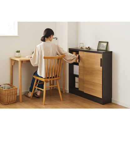 カウンター下収納 幅90cm 和モダンキャビネット 完成品 引出し 奥行29.5cm ロータイプ おしゃれ キッチン収納 リビング収納 食器棚 コンパクト 省スペース キッチンカウンター 北欧