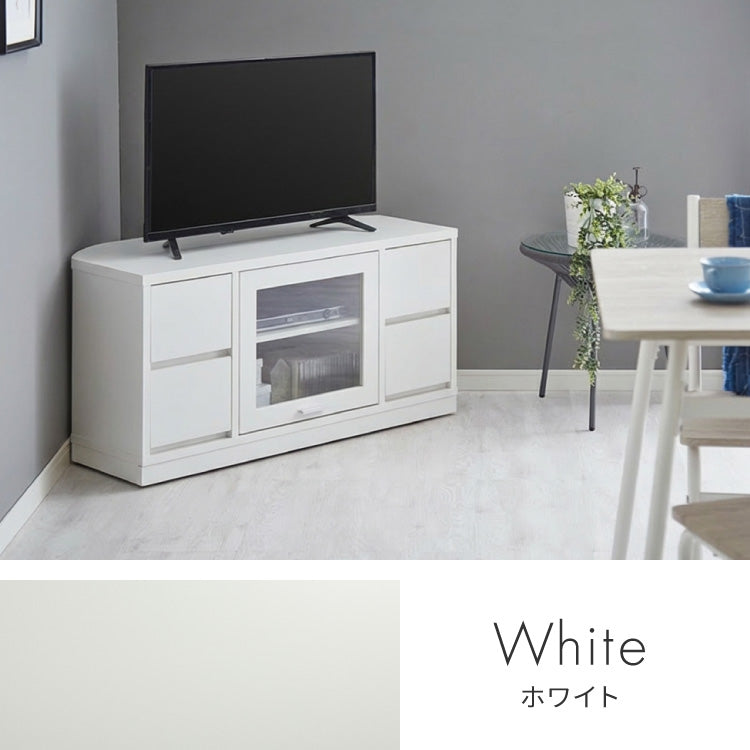 ガラス扉 左右にスウィングできるテレビ台 日本製 完成品 テレビ台 テレビボード コーナー 100cm 大型テレビ コーナーテレビ台 コーナータイプ コーナー設置 49V対応 隠しキャスター