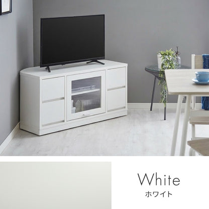 ガラス扉 左右にスウィングできるテレビ台 日本製 完成品 テレビ台 テレビボード コーナー 100cm 大型テレビ コーナーテレビ台 コーナータイプ コーナー設置 49V対応 隠しキャスター