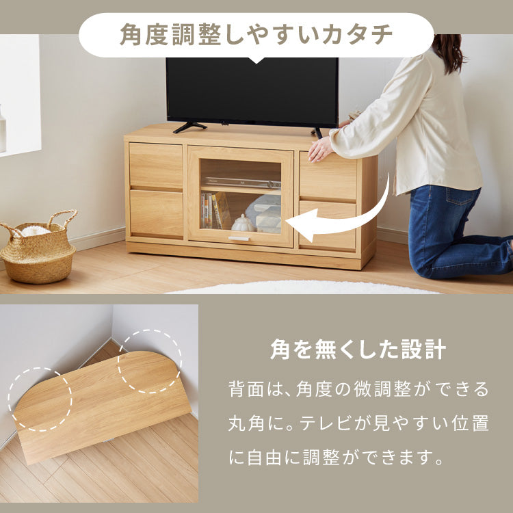 ガラス扉 左右にスウィングできるテレビ台 日本製 完成品 テレビ台 テレビボード コーナー 100cm 大型テレビ コーナーテレビ台 コーナータイプ コーナー設置 49V対応 隠しキャスター