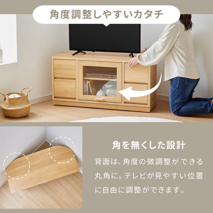 ガラス扉 左右にスウィングできるテレビ台 日本製 完成品 テレビ台 テレビボード コーナー 100cm 大型テレビ コーナーテレビ台 コーナータイプ コーナー設置 49V対応 隠しキャスター