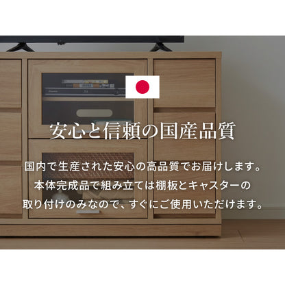 ガラス扉 左右にスウィングできるコーナーテレビ台 ハイタイプ 100cm 50インチ対応 日本製 完成品 テレビ台 テレビボード コーナー 大型テレビ コーナーテレビ台 隠しキャスター