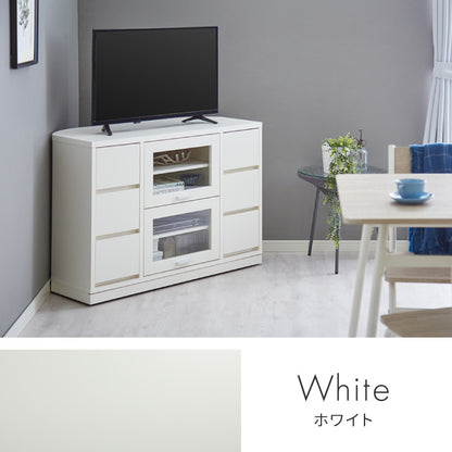 ガラス扉 左右にスウィングできるコーナーテレビ台 ハイタイプ 100cm 50インチ対応 日本製 完成品 テレビ台 テレビボード コーナー 大型テレビ コーナーテレビ台 隠しキャスター