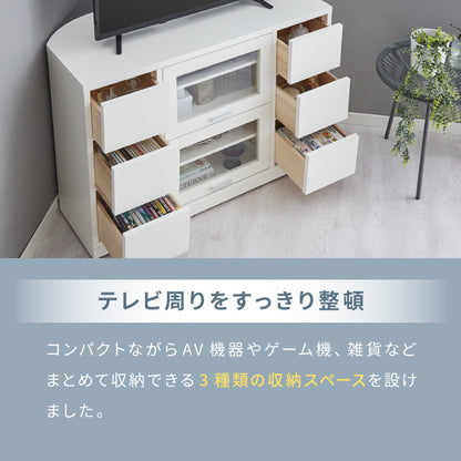 ガラス扉 左右にスウィングできるコーナーテレビ台 ハイタイプ 100cm 50インチ対応 日本製 完成品 テレビ台 テレビボード コーナー 大型テレビ コーナーテレビ台 隠しキャスター