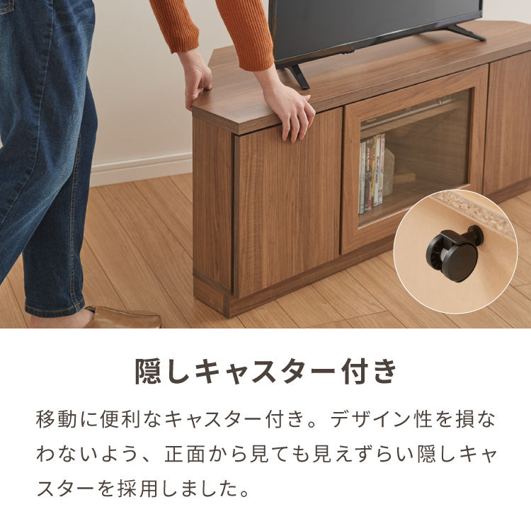 北欧 コーナーテレビ台 幅110cm 高さ45cm 日本製 完成品 隠しキャスター 耐荷重 30kg フラップ扉 リビング収納 テレビ台 DVD収納 コード収納 引き出し モダン ベッドサイド ガラス ルーター収納(代引不可)