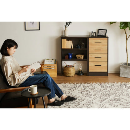 和モダン カウンター下収納 3点セット幅190cm 和モダン 完成品 引出し 4段 ロータイプ おしゃれ キッチン収納 リビング収納 食器棚 コンパクト 省スペース キッチンカウンター 北欧