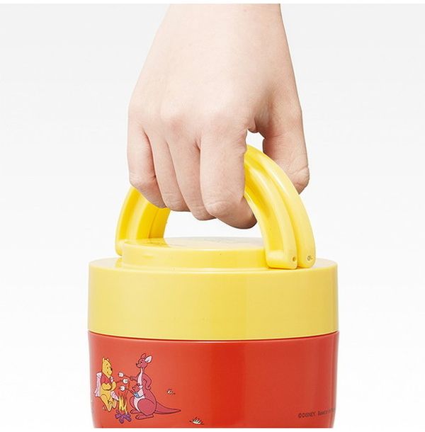 スケーター 折りたたみ ハンドル付き 保温 保冷 丼ぶり ジャー 540ml レトロ くまのプーさん LDNO6AG