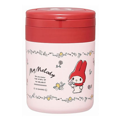 スケーター 折りたたみ ハンドル付き 保温 保冷 スープジャー 300ml マイメロディ フラワーレトロ LJFO3AG