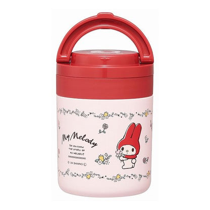 スケーター 折りたたみ ハンドル付き 保温 保冷 スープジャー 300ml マイメロディ フラワーレトロ LJFO3AG