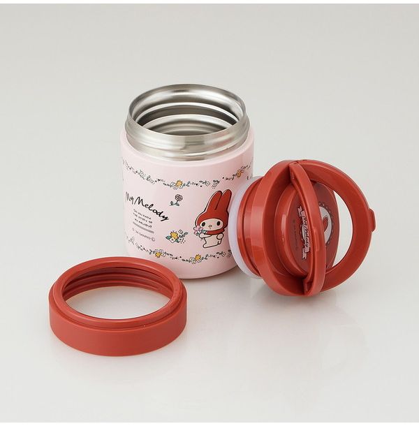 スケーター 折りたたみ ハンドル付き 保温 保冷 スープジャー 300ml マイメロディ フラワーレトロ LJFO3AG