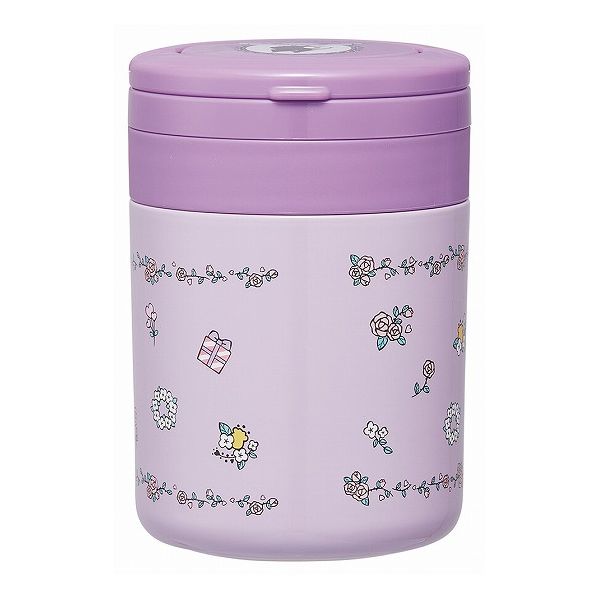 スケーター 折りたたみ ハンドル付き 保温 保冷 スープジャー 300ml クロミフラワー レトロ LJFO3AG