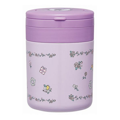 スケーター 折りたたみ ハンドル付き 保温 保冷 スープジャー 300ml クロミフラワー レトロ LJFO3AG