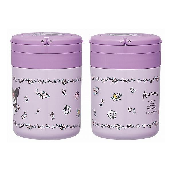 スケーター 折りたたみ ハンドル付き 保温 保冷 スープジャー 300ml クロミフラワー レトロ LJFO3AG