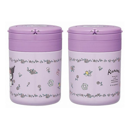 スケーター 折りたたみ ハンドル付き 保温 保冷 スープジャー 300ml クロミフラワー レトロ LJFO3AG