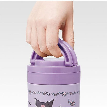 スケーター 折りたたみ ハンドル付き 保温 保冷 スープジャー 300ml クロミフラワー レトロ LJFO3AG