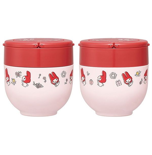 スケーター 折りたたみ ハンドル付き 保温 保冷 丼ぶり ジャー 540ml マイメロディ フラワーレトロ LDNO6AG