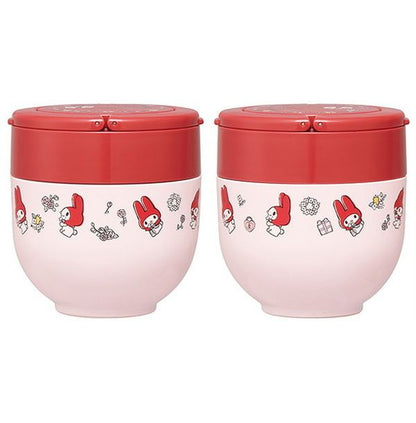 スケーター 折りたたみ ハンドル付き 保温 保冷 丼ぶり ジャー 540ml マイメロディ フラワーレトロ LDNO6AG