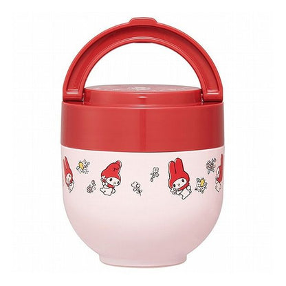 スケーター 折りたたみ ハンドル付き 保温 保冷 丼ぶり ジャー 540ml マイメロディ フラワーレトロ LDNO6AG