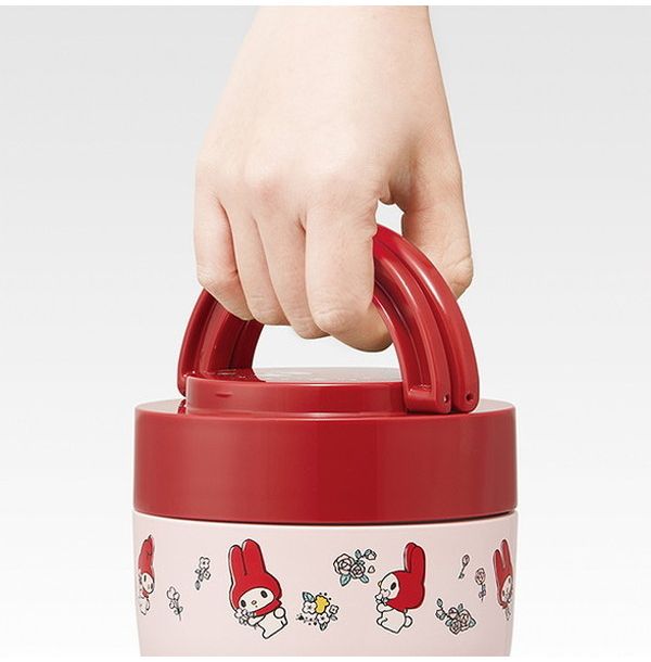 スケーター 折りたたみ ハンドル付き 保温 保冷 丼ぶり ジャー 540ml マイメロディ フラワーレトロ LDNO6AG