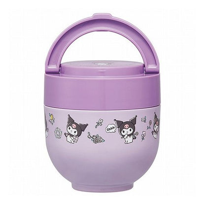 スケーター 折りたたみ ハンドル付き 保温 保冷 丼ぶり ジャー 540ml クロミフラワー レトロ LDNO6AG