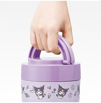 スケーター 折りたたみ ハンドル付き 保温 保冷 丼ぶり ジャー 540ml クロミフラワー レトロ LDNO6AG