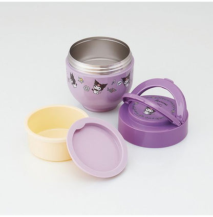 スケーター 折りたたみ ハンドル付き 保温 保冷 丼ぶり ジャー 540ml クロミフラワー レトロ LDNO6AG