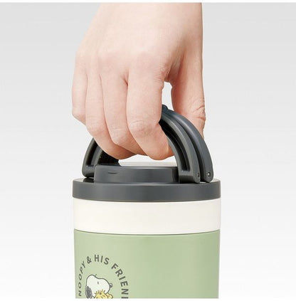 スケーター 折りたたみ ハンドル付き 保温 保冷 スープジャー 300ml スヌーピー バッジ LJFO3AG